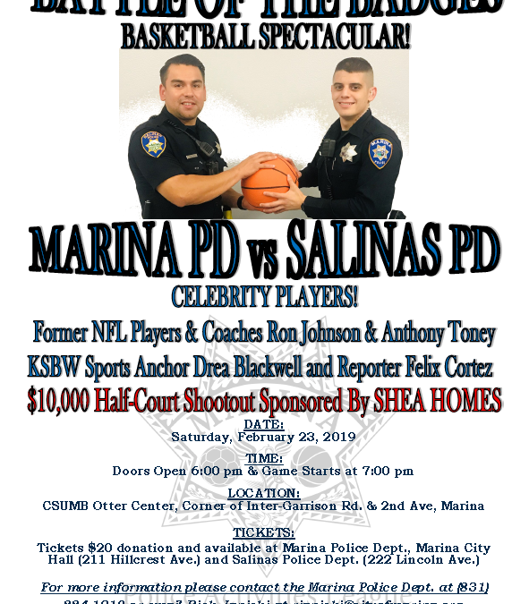 Marina Police Activities League 1st Annual Battle of the Badges Basketball Fundraiser