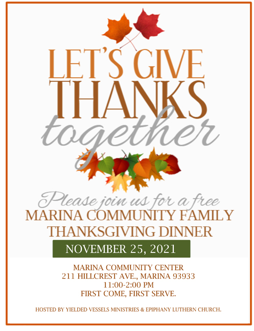 Let’s Give Thanks Together! Free Thanksgiving Dinner